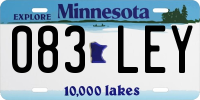 MN license plate 083LEY