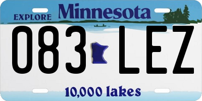MN license plate 083LEZ