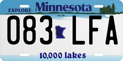MN license plate 083LFA