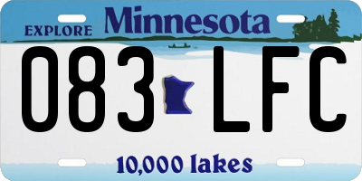 MN license plate 083LFC