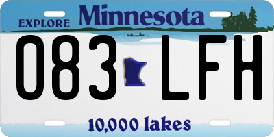 MN license plate 083LFH