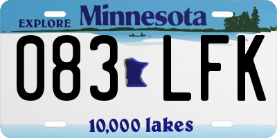 MN license plate 083LFK