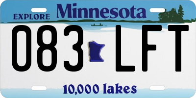 MN license plate 083LFT