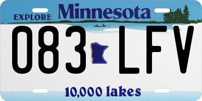 MN license plate 083LFV