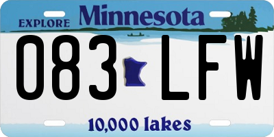 MN license plate 083LFW