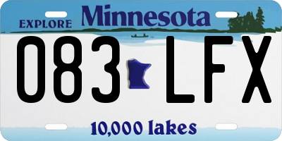 MN license plate 083LFX