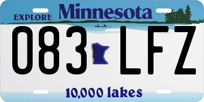 MN license plate 083LFZ