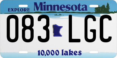MN license plate 083LGC