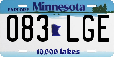 MN license plate 083LGE