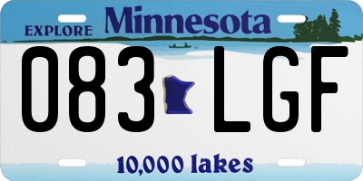 MN license plate 083LGF
