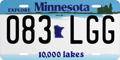 MN license plate 083LGG