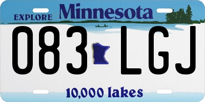 MN license plate 083LGJ
