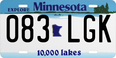 MN license plate 083LGK