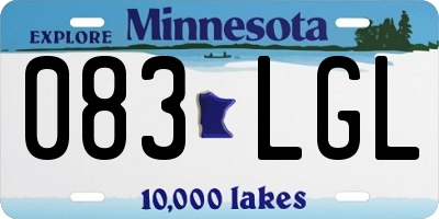 MN license plate 083LGL