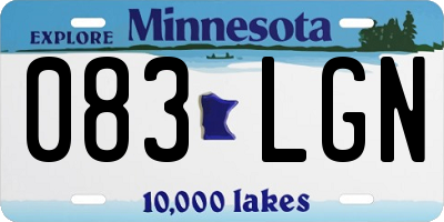 MN license plate 083LGN