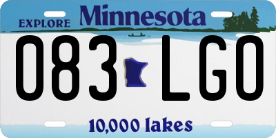 MN license plate 083LGO