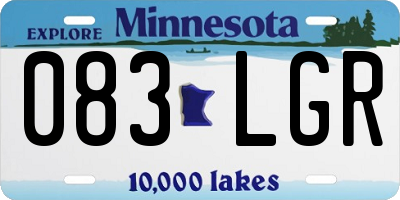 MN license plate 083LGR