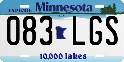 MN license plate 083LGS