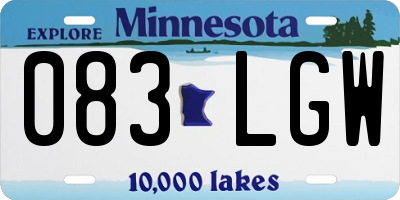MN license plate 083LGW