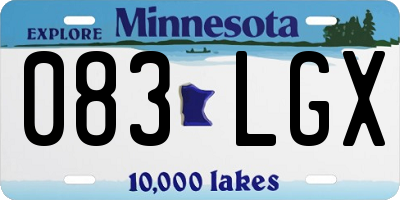MN license plate 083LGX