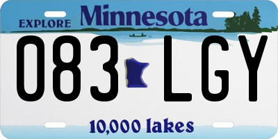 MN license plate 083LGY