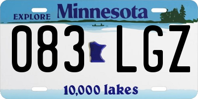 MN license plate 083LGZ