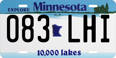 MN license plate 083LHI