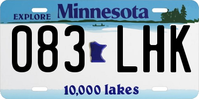 MN license plate 083LHK