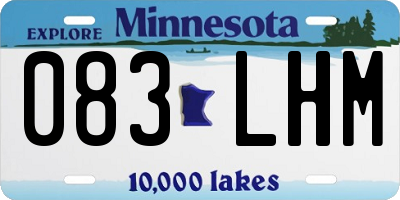 MN license plate 083LHM