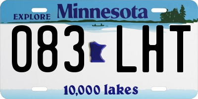 MN license plate 083LHT