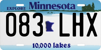 MN license plate 083LHX