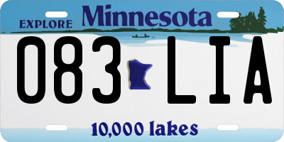 MN license plate 083LIA