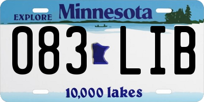 MN license plate 083LIB