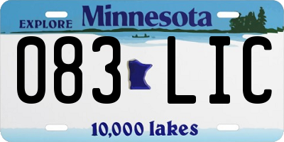 MN license plate 083LIC