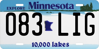 MN license plate 083LIG