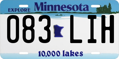 MN license plate 083LIH