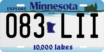 MN license plate 083LII