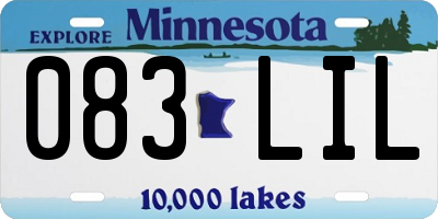 MN license plate 083LIL