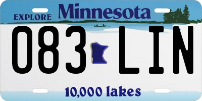 MN license plate 083LIN