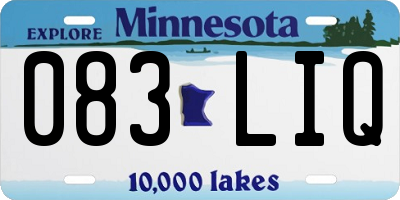 MN license plate 083LIQ