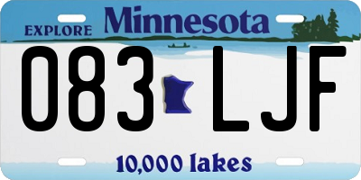 MN license plate 083LJF