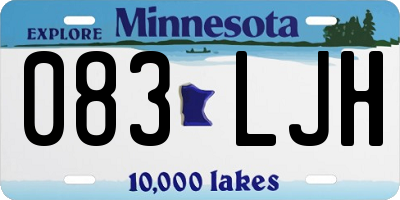 MN license plate 083LJH