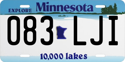 MN license plate 083LJI