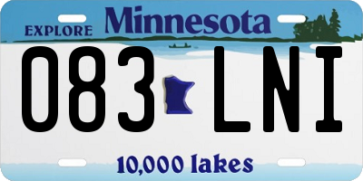 MN license plate 083LNI