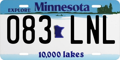 MN license plate 083LNL