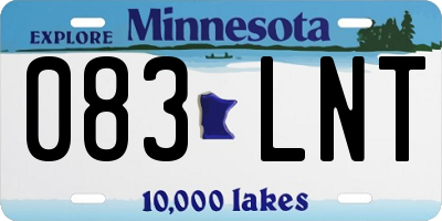 MN license plate 083LNT