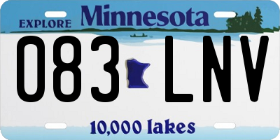 MN license plate 083LNV