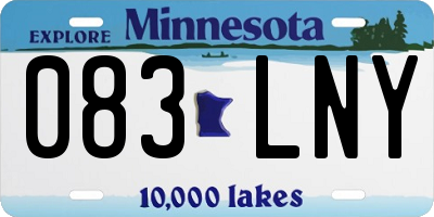 MN license plate 083LNY