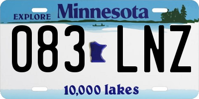 MN license plate 083LNZ