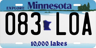 MN license plate 083LOA